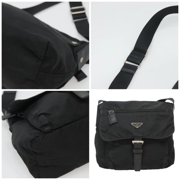 PRADA Shoulder Bag Nylon Black Silver - Picture 10 of 15